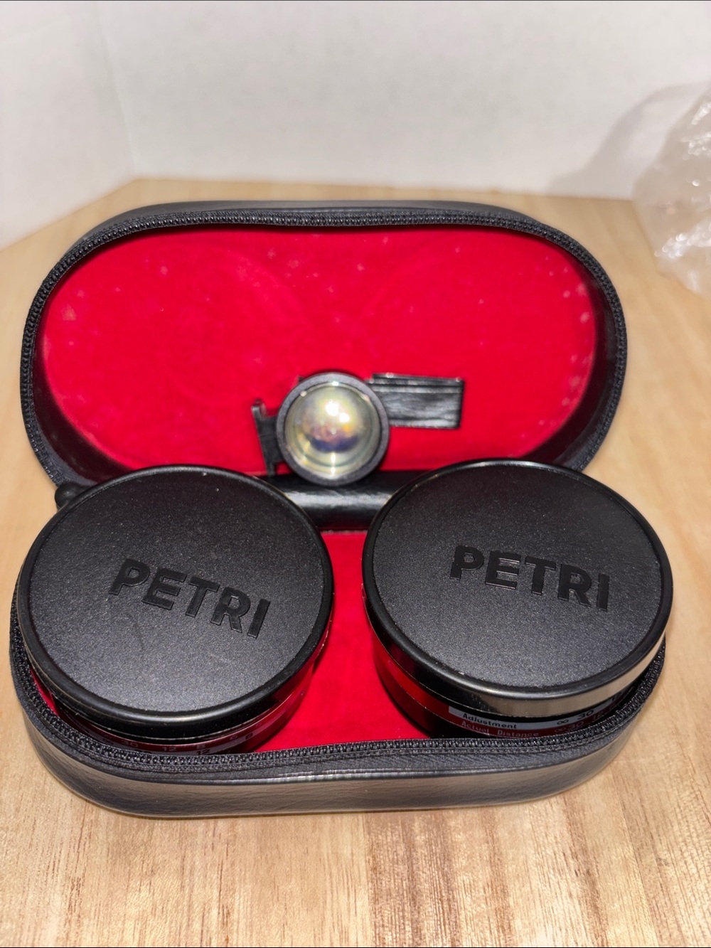 Vintage Petri Aux Lens Set  Telephoto Wide Angle with Finder Case Made in Japan